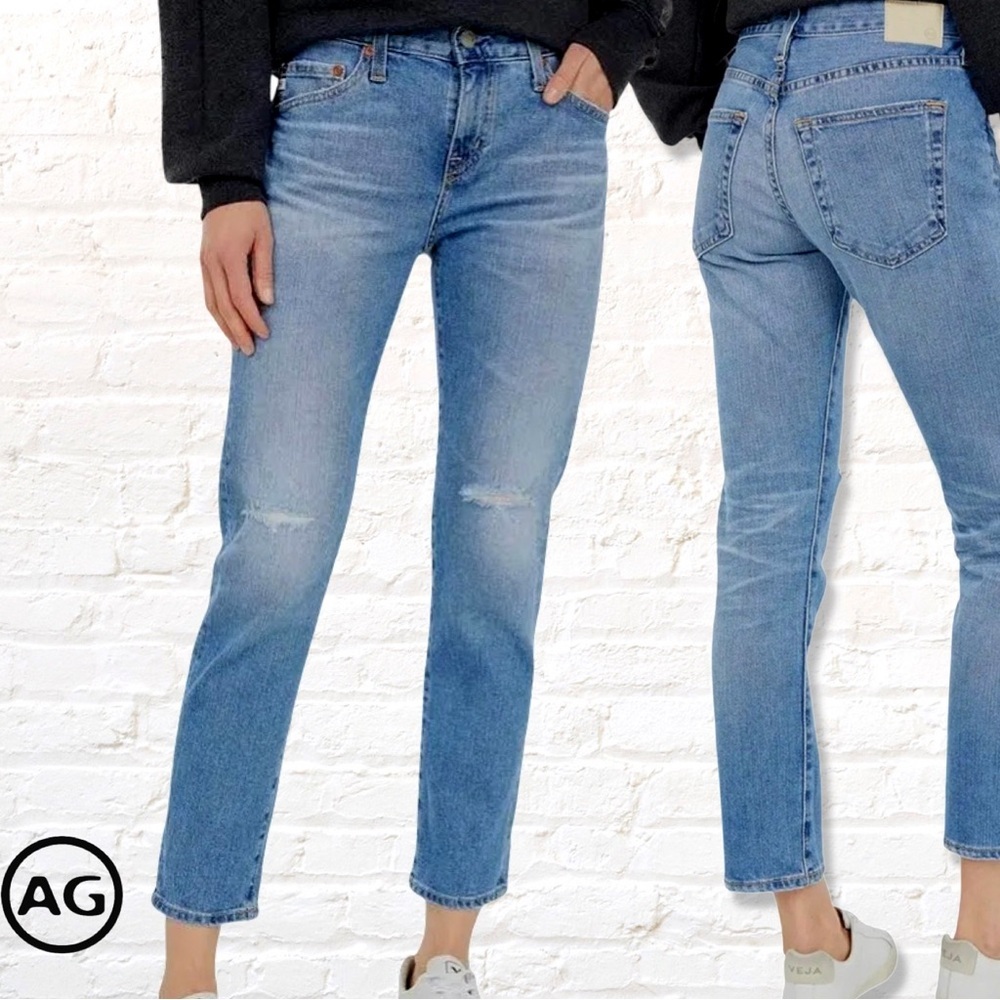 Ag Adriano Goldschmied Women Straight Leg Jeans in Light Blue